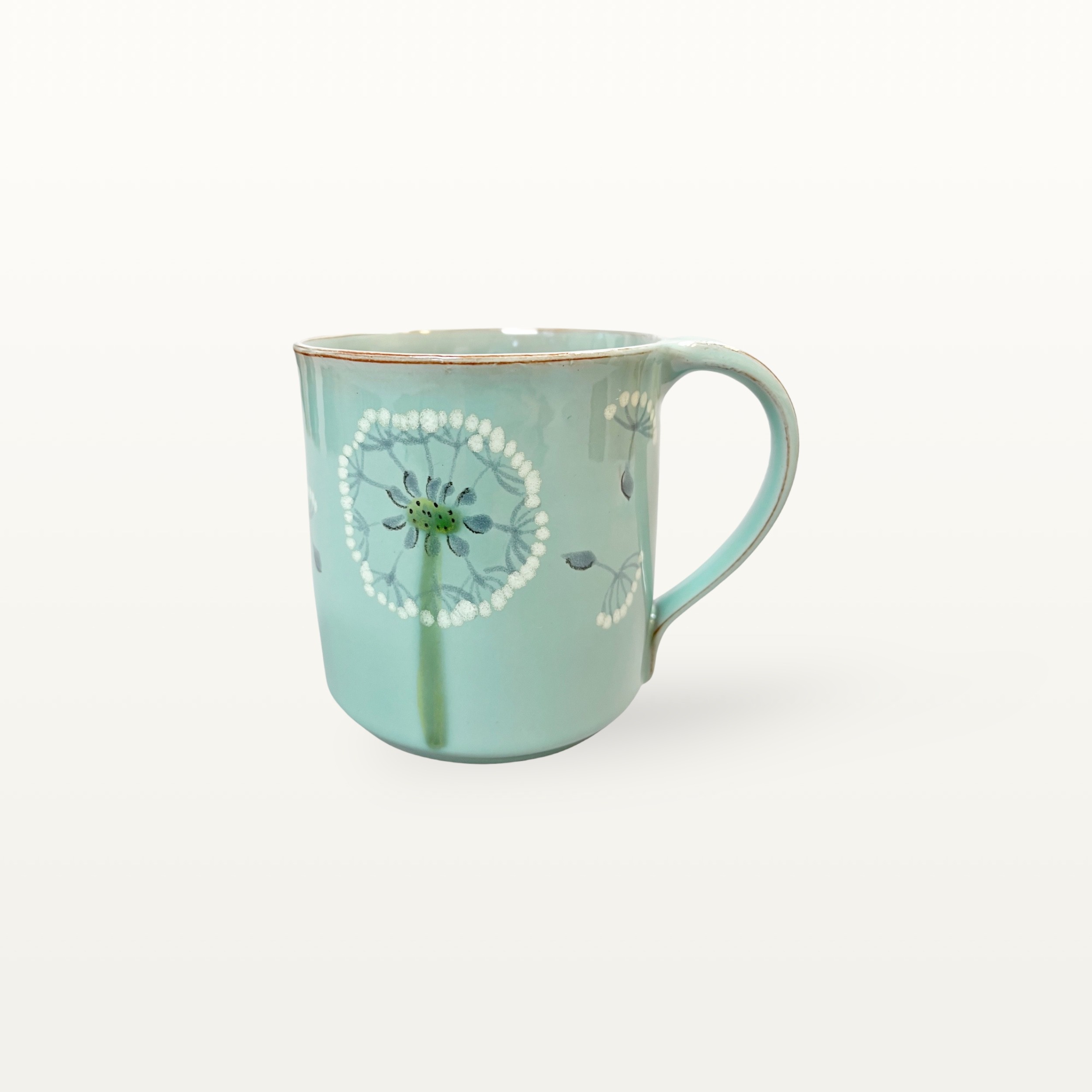 Alternative view of Salbeifarbener Kaffeepott mit Pusteblume