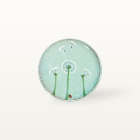 Alternative view of Handbemalter Keramik Teller mit Pusteblume