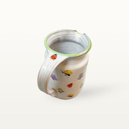 Alternative view of Großer Keramik Krug mit Insekten- und Blumenmotiv