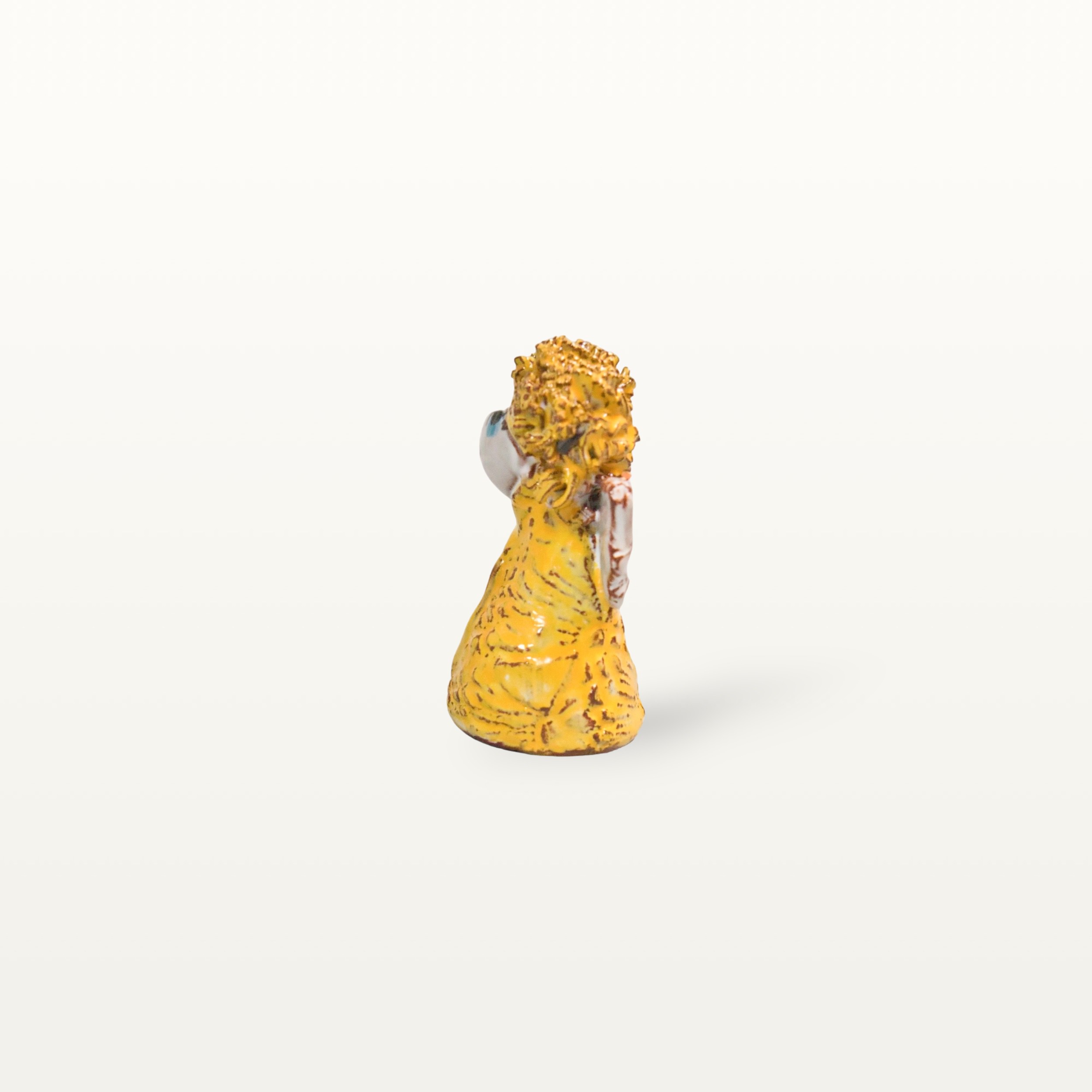 Alternative view of Kleine, gelbe Schutzengel Figur aus Keramik