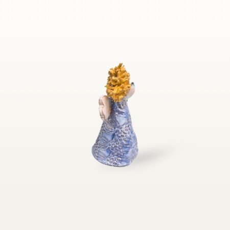 Mittelgroße, blaue Schutzengel Figur aus Keramik 6 Mittelgroße, blaue Schutzengel Figur aus Keramik – Bild 3