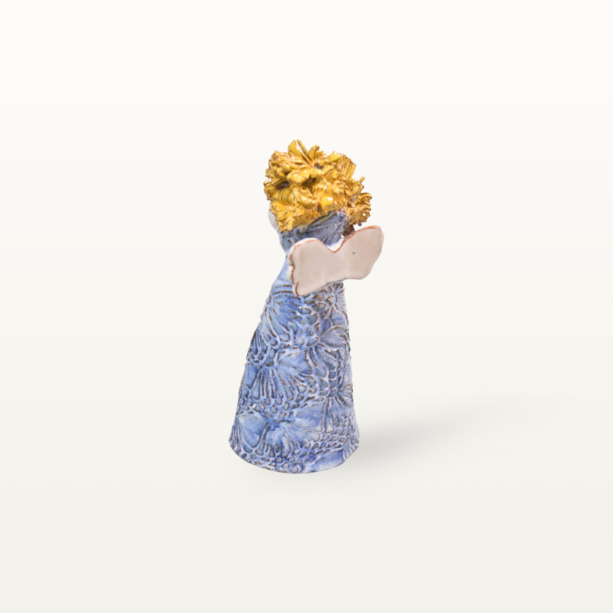 Große, blaue Schutzengel Figur aus Keramik 1 Große, blaue Schutzengel Figur aus Keramik