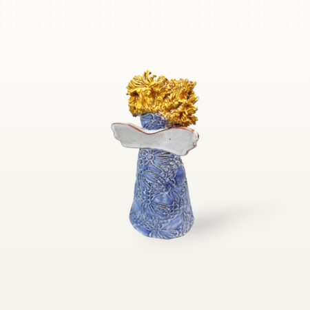 Alternative view of Große, blaue Schutzengel Figur aus Keramik