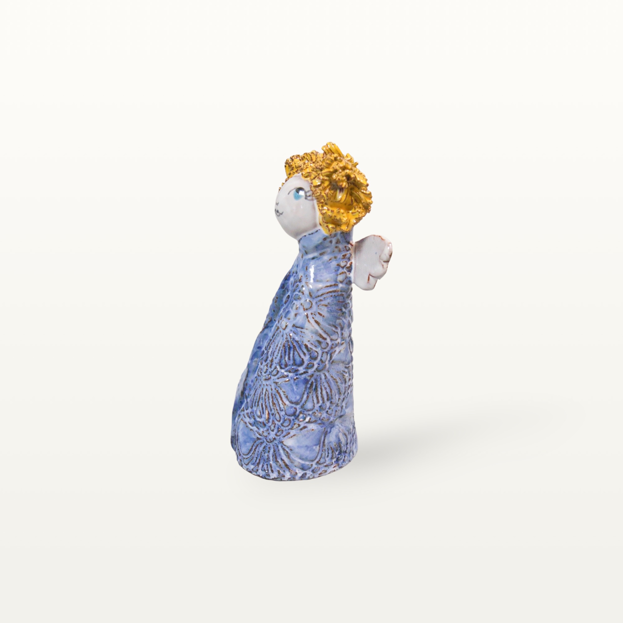 Große, blaue Schutzengel Figur aus Keramik 3 Große, blaue Schutzengel Figur aus Keramik – Bild 3