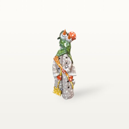 Alternative view of Niedliche Schneemann-Pärchen Keramik Figur