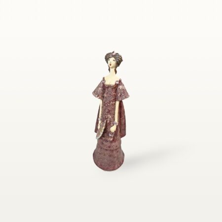 Alternative view of Elegante Frau als Keramik Figur im lila Kleid