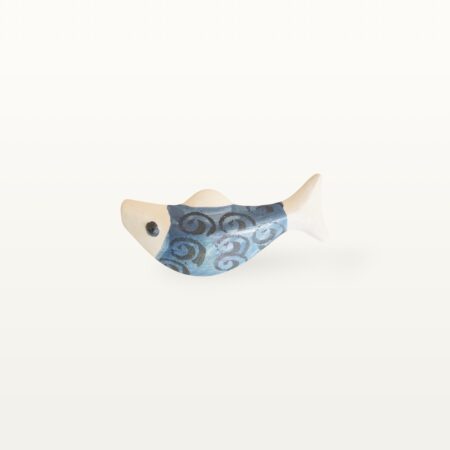Schwimmender Keramik Fisch - Blau mit Spirale