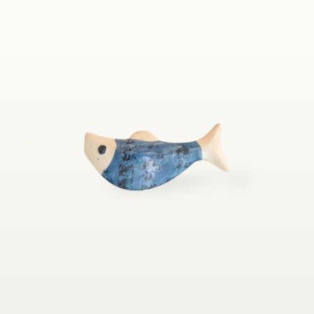 Schwimmender Keramik Fisch - Blau mit Punkten