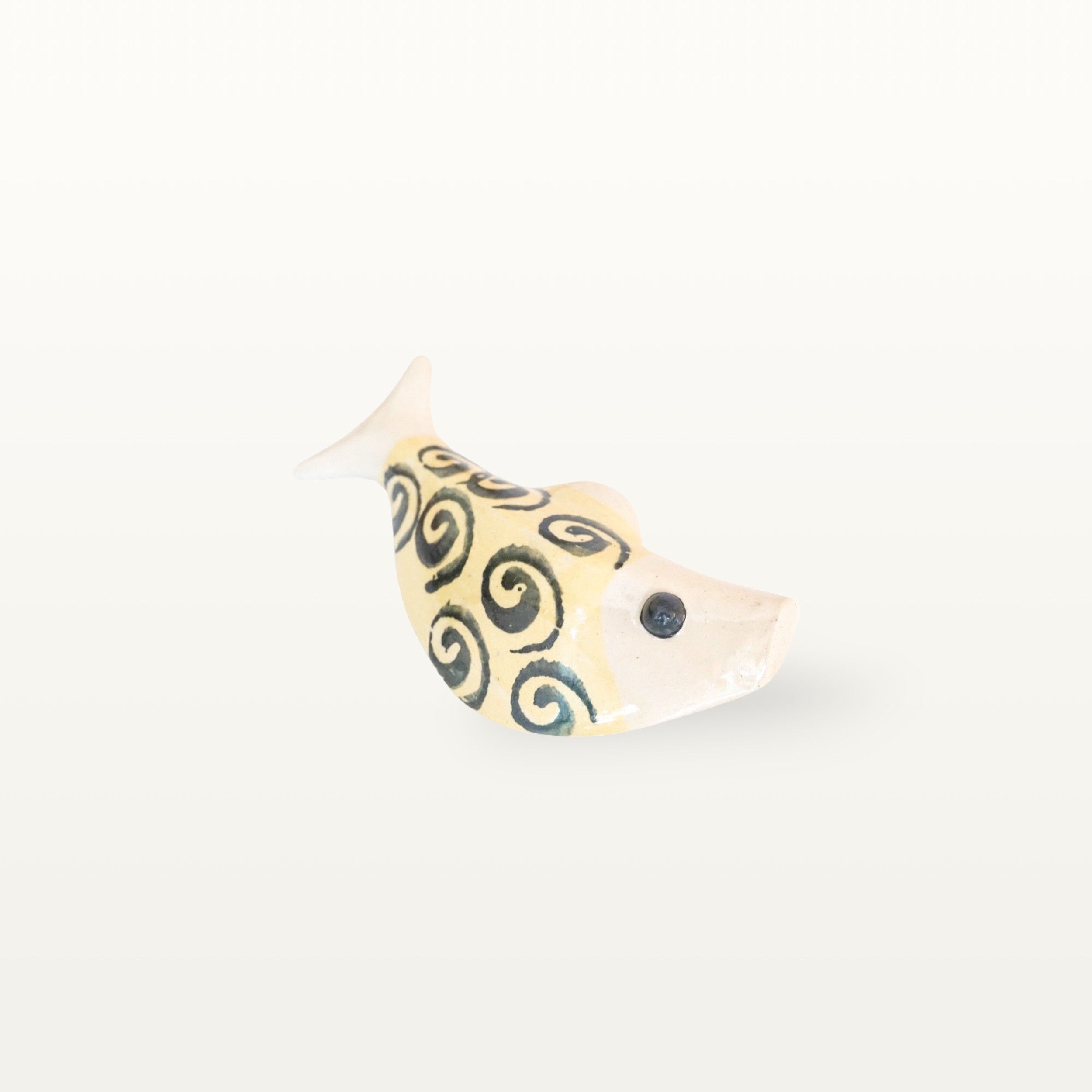 Schwimmender Keramik Fisch - Gelb mit Spirale 5 Schwimmender Keramik Fisch - Gelb mit Spirale – Bild 5