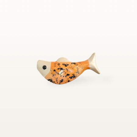 Schwimmender Keramik Fisch - Orange mit Punkten – Bild 5