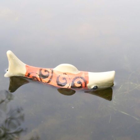 Alternative view of Schwimmender Keramik Fisch - Rot mit Spirale