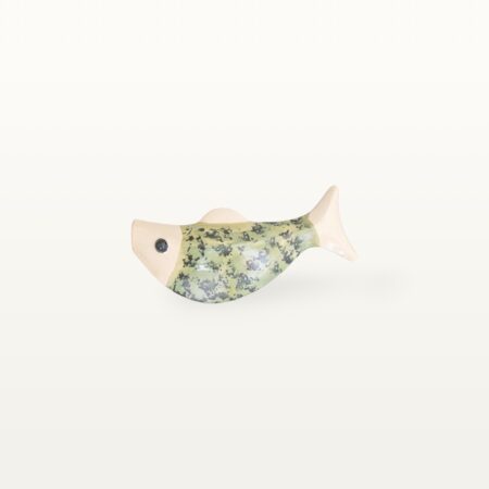 Schwimmender Keramik Fisch - Grün mit Punkten