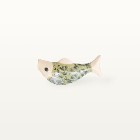 Alternative view of Schwimmender Keramik Fisch - Grün mit Punkten