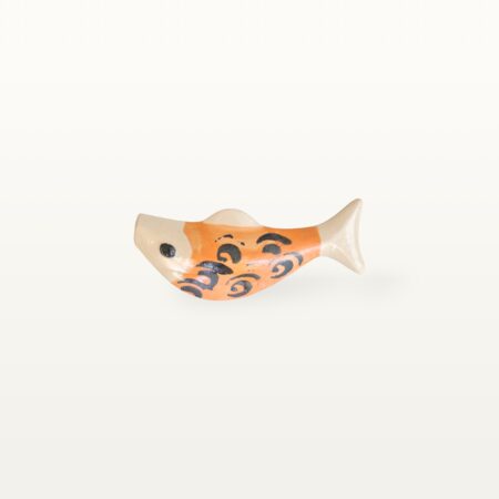 Schwimmender Keramik Fisch - Orange mit Spriale – Bild 3