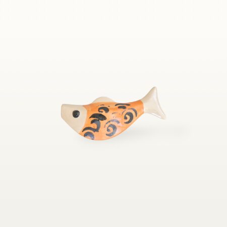 Schwimmender Keramik Fisch - Orange mit Spriale – Bild 4