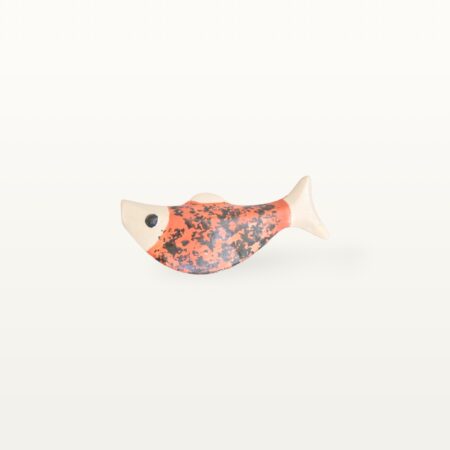 Schwimmender Keramik Fisch - Rot mit Punkten – Bild 4