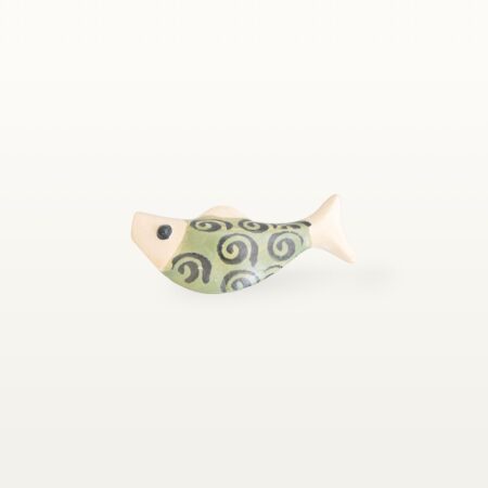Schwimmender Keramik Fisch - Grün mit Spirale – Bild 4