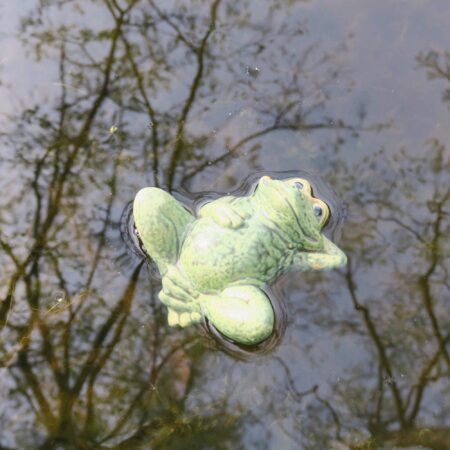 Entspannter Keramik Frosch für den Gartenteich 11 Entspannter Keramik Frosch für den Gartenteich – Bild 3
