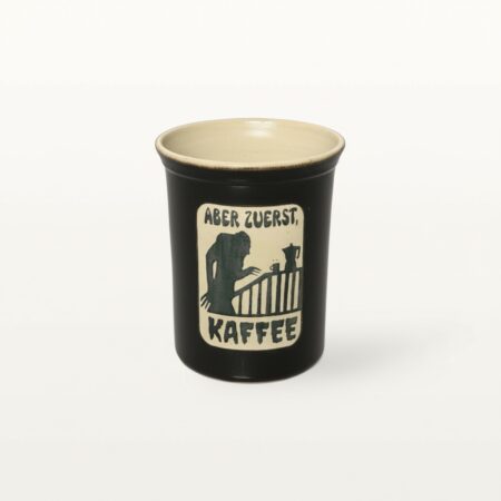 Große Tasse - Graphico Explizit - Zuerst Kaffee - Schwarz