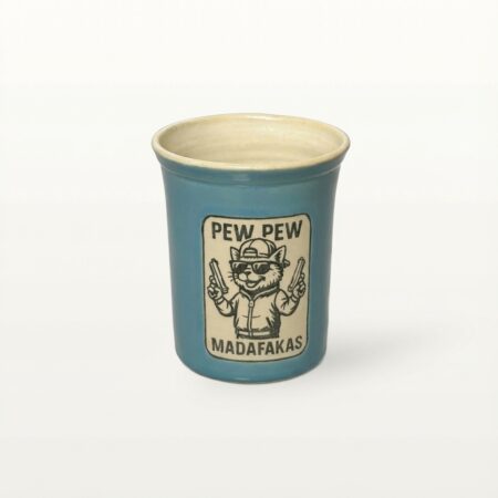 Große Tasse - Graphico Explizit - Pew Pew 1 - Türkis
