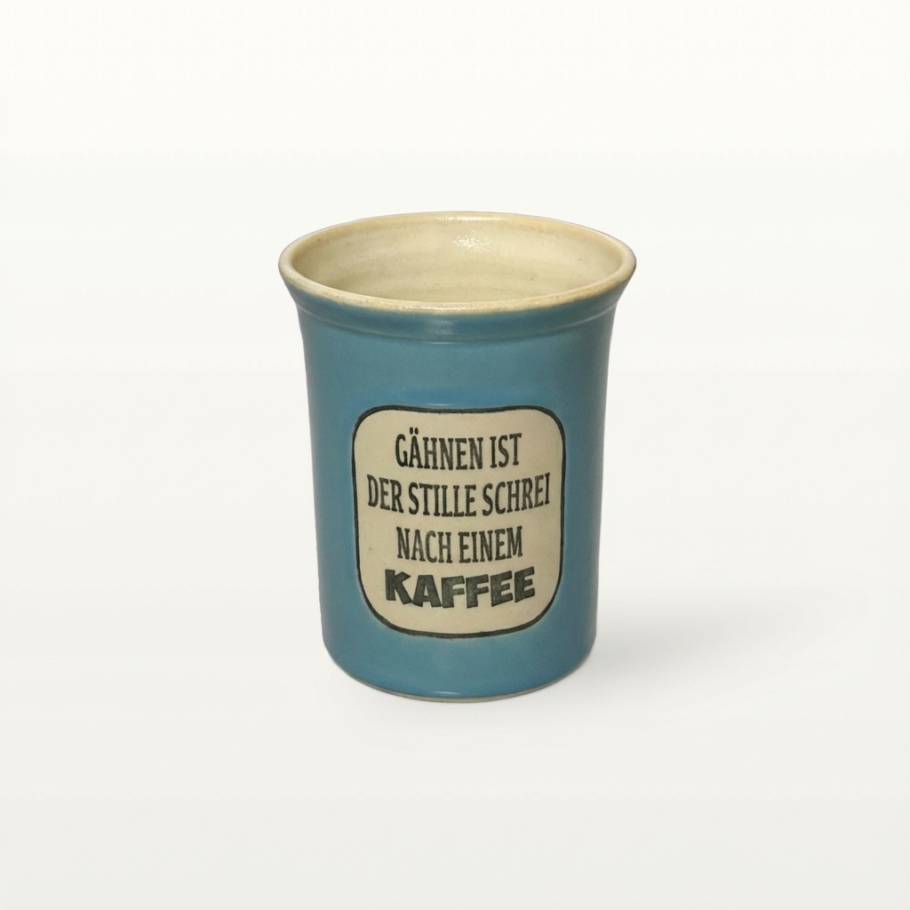 Große Tasse - Graphico Explizit - Gähnen - Türkis 1 Große Tasse - Graphico Explizit - Gähnen - Türkis