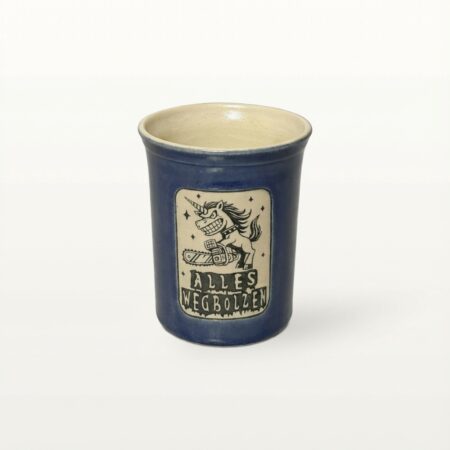 Große Tasse - Graphico Explizit - Wegbolzen - Blau