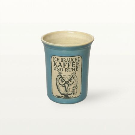 Große Tasse - Graphico Klartext - Eule - Türkis