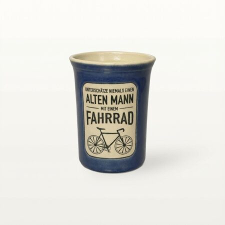 Große Tasse - Graphico Klartext - Fahrrad - Blau