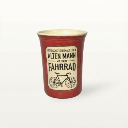 Große Tasse - Graphico Klartext - Fahrrad - Rot