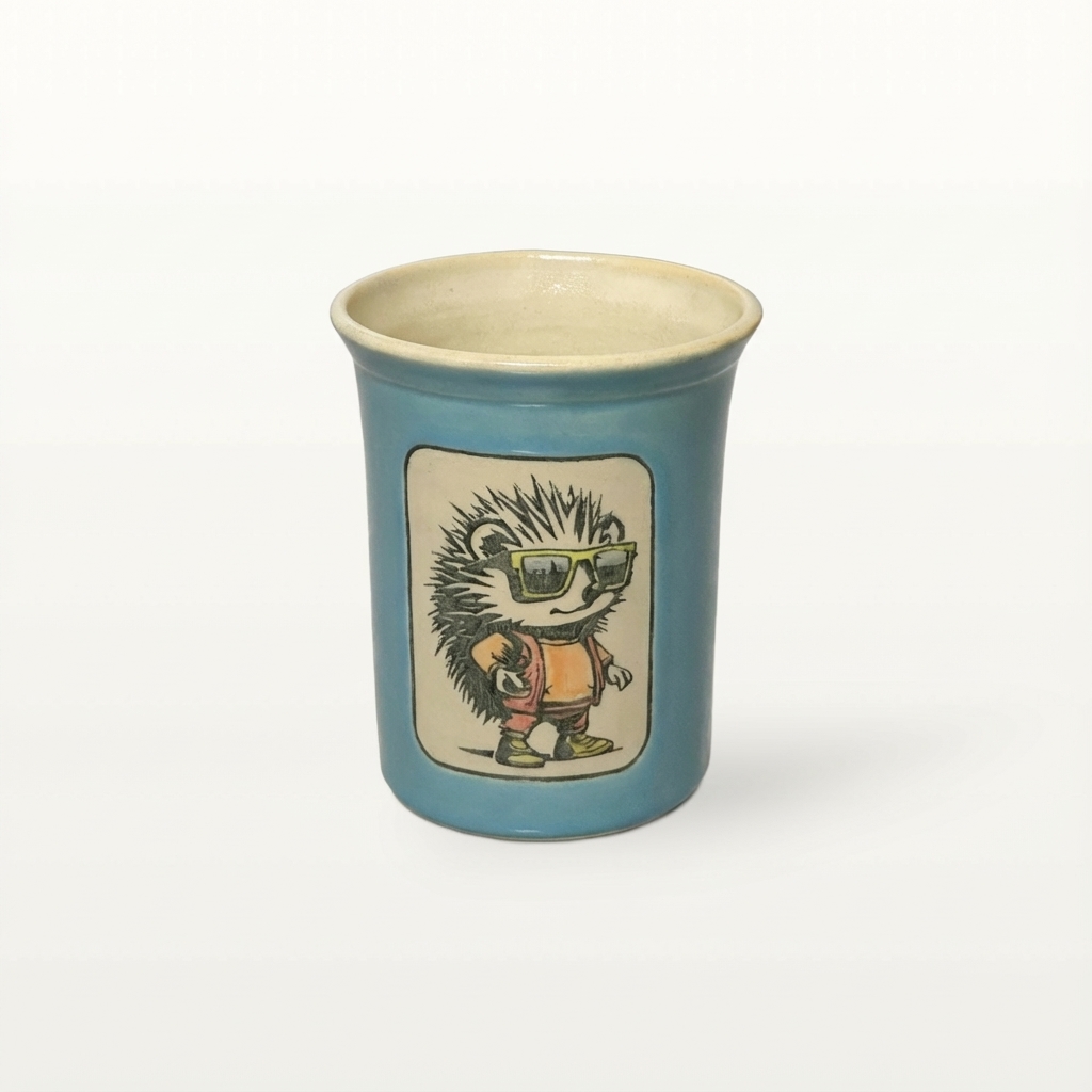 Große Tasse - Graphico Klartext - Cool Igel - Türkis 1 Große Tasse - Graphico Klartext - Cool Igel - Türkis