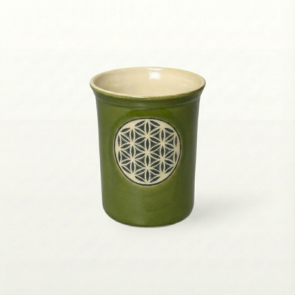 Große Tasse - Graphico Natur - Blume des Lebens - Grün 1 Große Tasse - Graphico Natur - Blume des Lebens - Grün