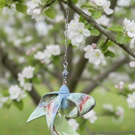 Hängende Windmühle für den Garten - Grün und Türkis – Bild 3