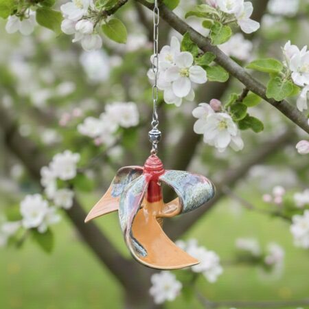 Hängende Windmühle für den Garten - Orange und Rot – Bild 3