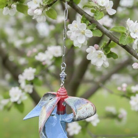 Hängende Windmühle für den Garten - Türkis und Rot – Bild 3