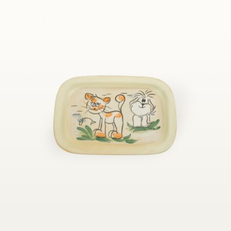 Servierplatte Katze Hund - Tierfreunde - Hellbraun – Bild 3