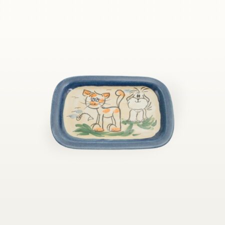Servierplatte Katze Hund - Tierfreunde - Blau