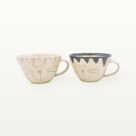 Große Tasse "Schmunzelkatze" - Schwarz – Bild 3