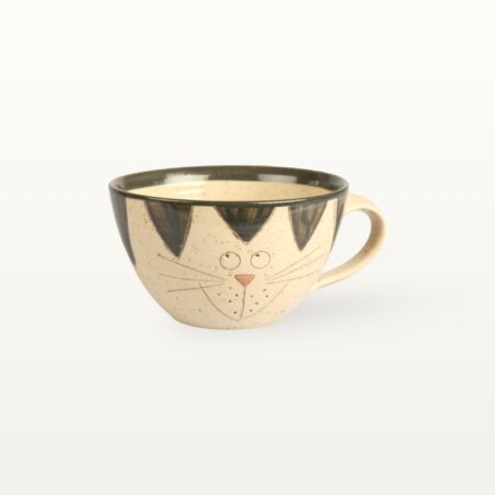 Große Tasse "Schmunzelkatze" - Schwarz – Bild 2