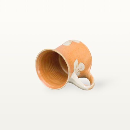 Mittlere Keramiktasse - Shino mit Blume – Bild 2