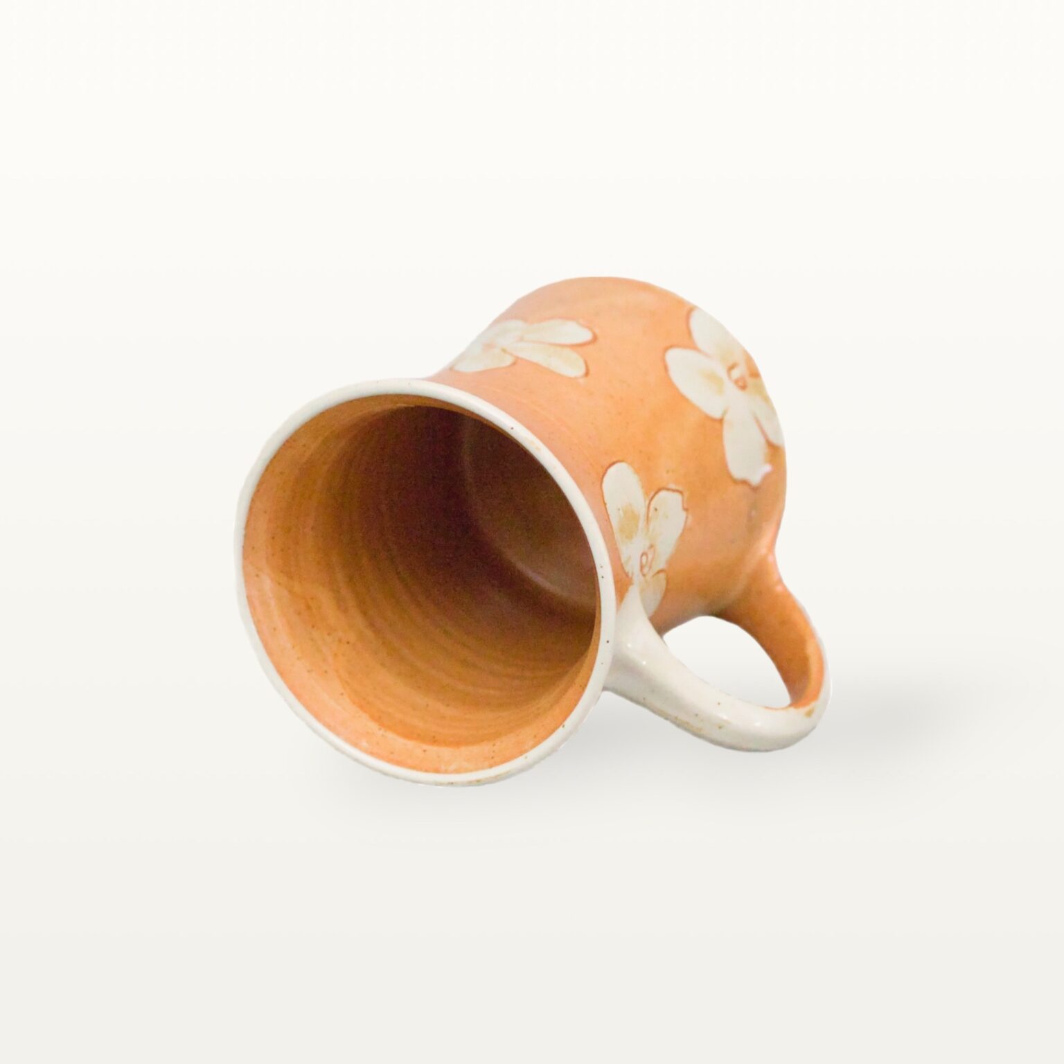 Große Keramiktasse - Shino mit Blume 5 Große Keramiktasse - Shino mit Blume – Bild 5