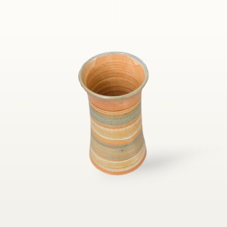 Keramikvase - Shino - Blau-Bunt gestreift – Bild 2