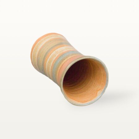 Keramikvase - Shino - Blau-Bunt gestreift – Bild 3