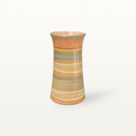 Keramikvase - Shino - Blau-Bunt gestreift – Bild 4