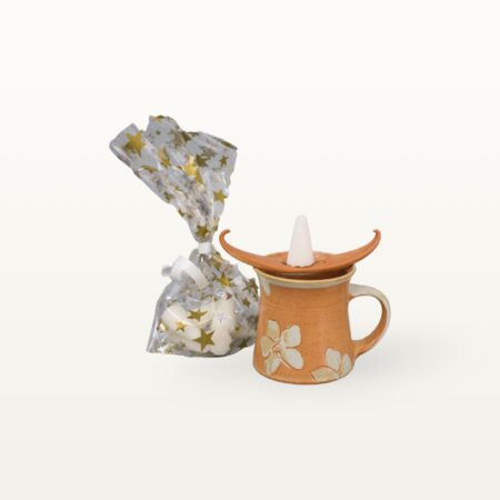 Keramiktasse / Feuerzangenbowleset mit Blume