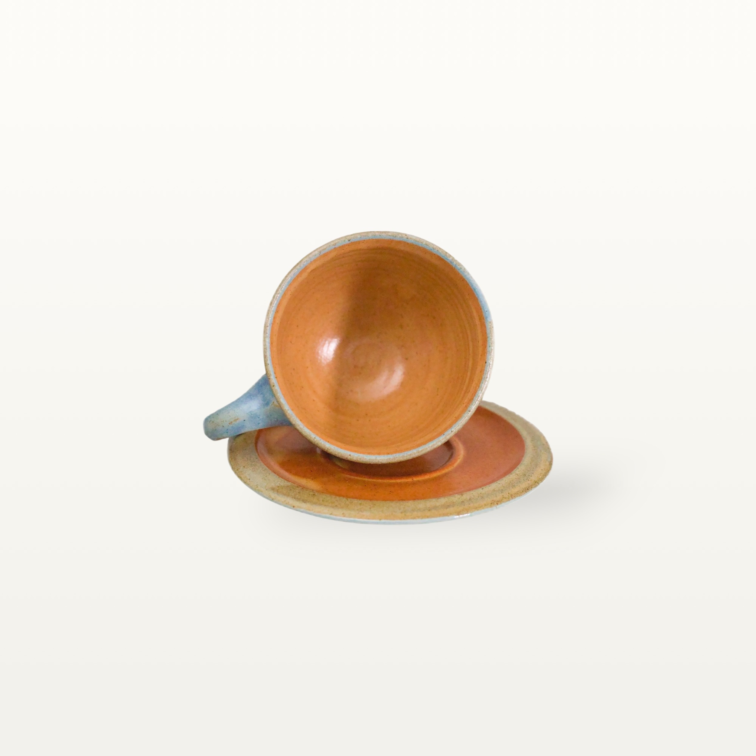 Tasse mit Untertasse - Shino - bunt gestreift 3 Tasse mit Untertasse - Shino - bunt gestreift – Bild 3