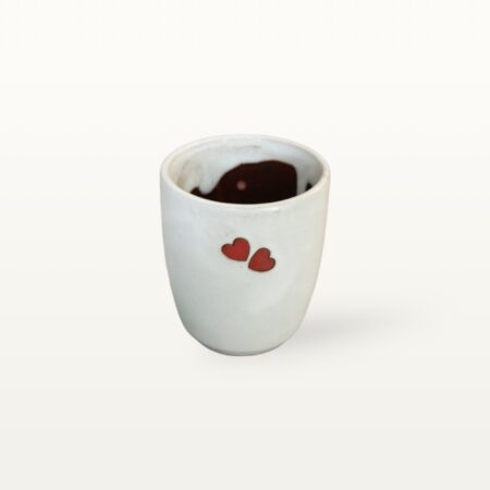 Einfacher Becher - Weiß mit Herz – Bild 2