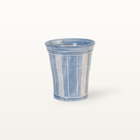 Konischer Becher "Feinstrich Blau" - Breite Streifen