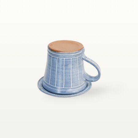 Konische Tasse mit Untertasse "Feinstrich Blau" 9 Konische Tasse mit Untertasse "Feinstrich Blau" – Bild 4