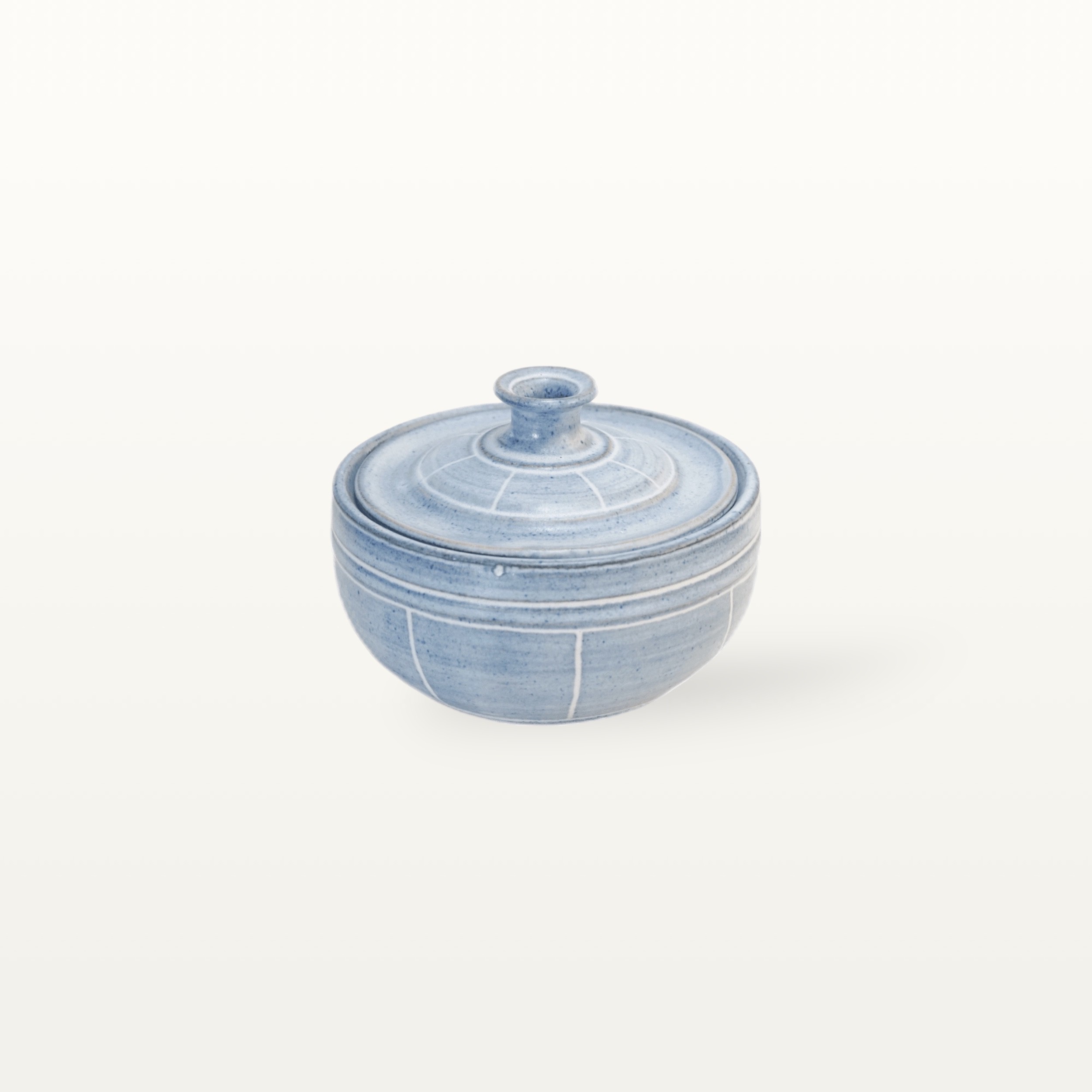 Zuckerdose bauchig "Feinstrich Blau"