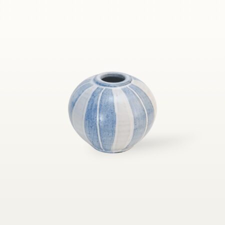 Kugelvase "Feinstrich Blau" - Breite Streifen